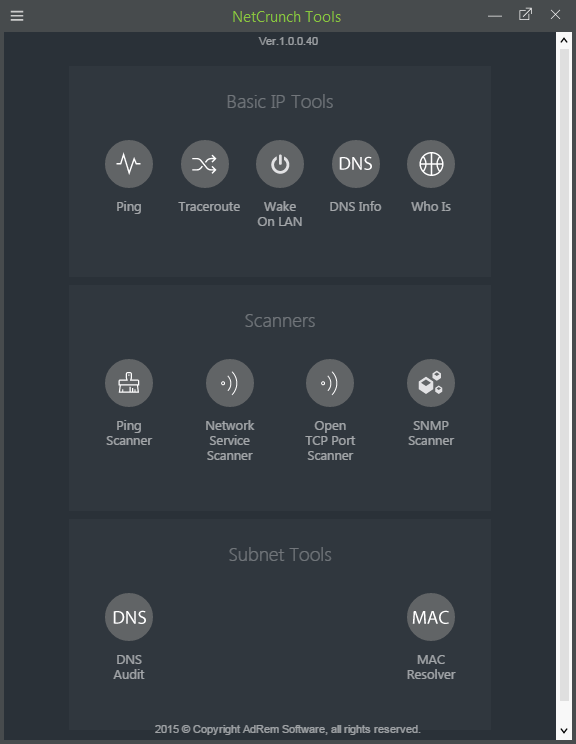 Free diagnostic tool for network 